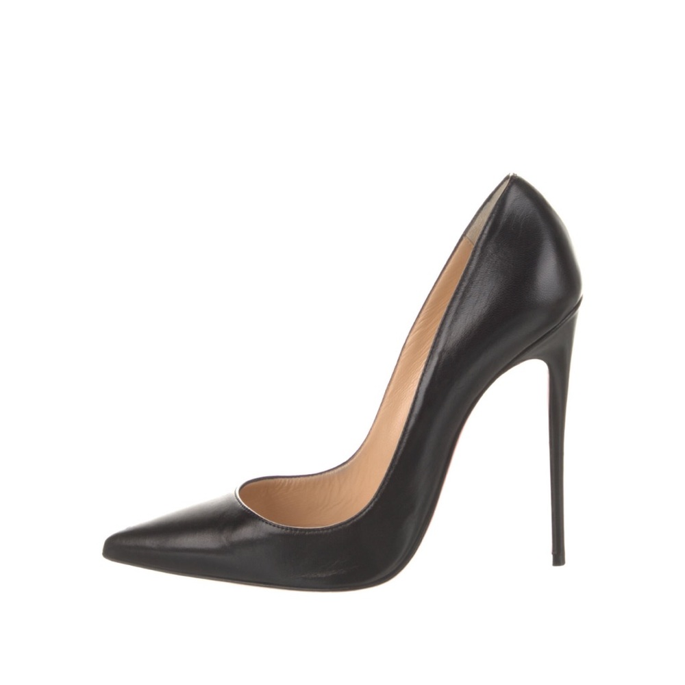 Christian Louboutin So Kate 120 Black Nappa Leather Pointed Toe Heels Pumps